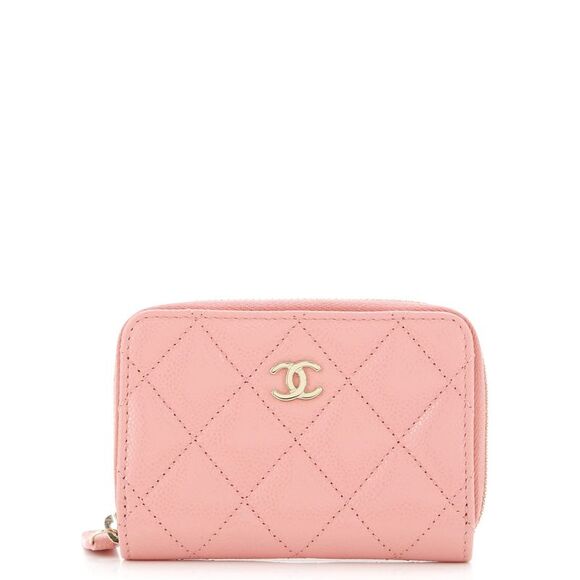 Chanel Accessories - Chanel CC Zip Coin Purse Quilted Caviar Small Pink